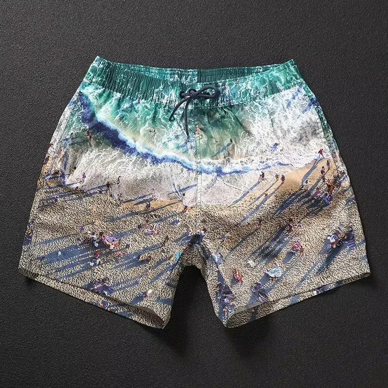 Men‘s Summer High Quality Three-Point Swim Board Shorts Lightweight Male Beach Shorts For Holiday