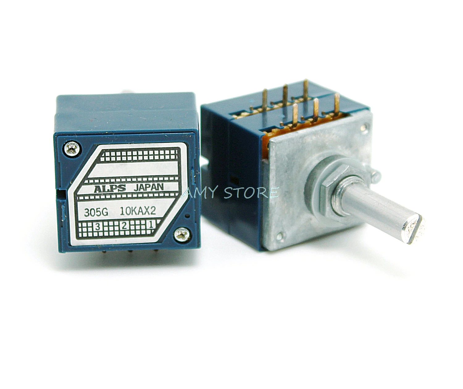 1Pc RK27 6Pins Carbon Film Enthusiasten Japan ALPS 10KA 20KA 50KA 100KA 250KA Doppelte Volumen Potentiometer Rändel Runde welle