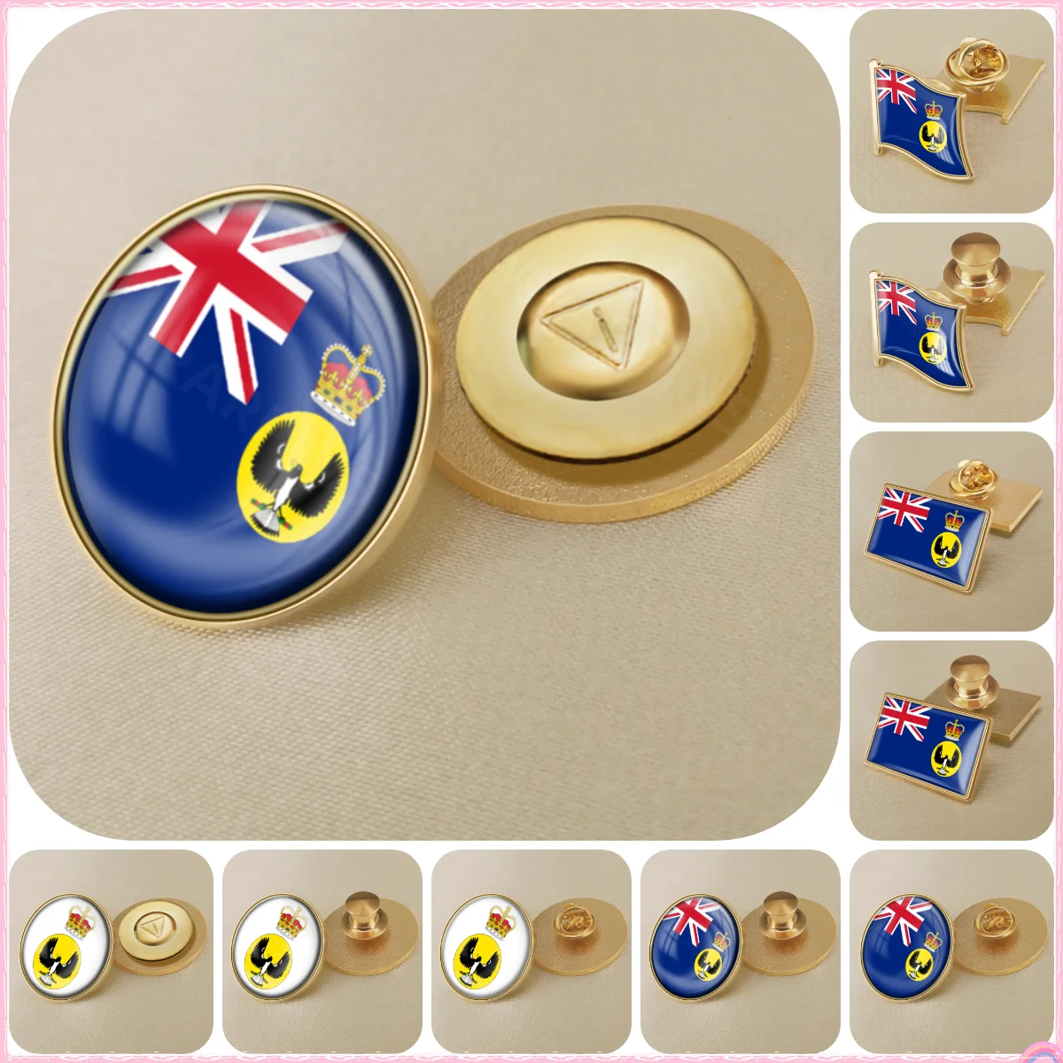 Governor of South Australia Flag National Emblem Brooch Badges Lapel Pins