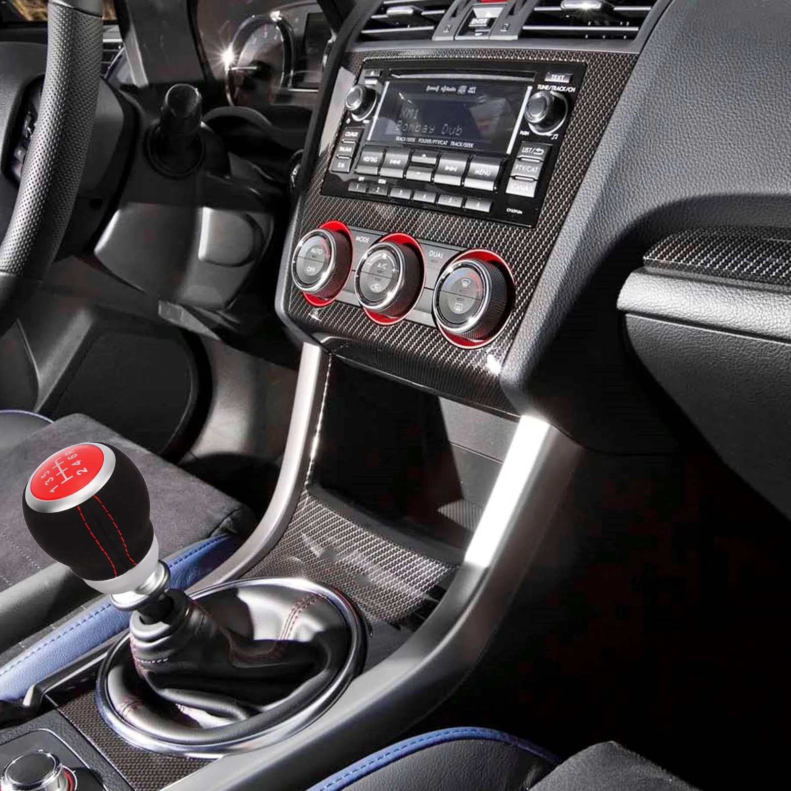 6단 변속기 손잡이 자동차 6단 기어 변속기 헤드 실버 인체공학적 내마모성 교체품