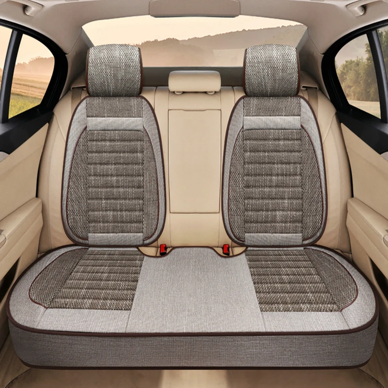 Universal flax Car Seat Cover Soft Cushion Minimalist Design Seat Back Chair Carpet Pad Auto Accessory