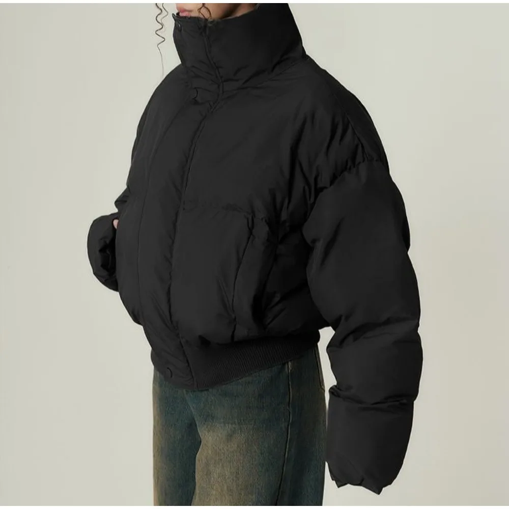 Thick-necked pure-color winter new-style warm-keeping overcoat