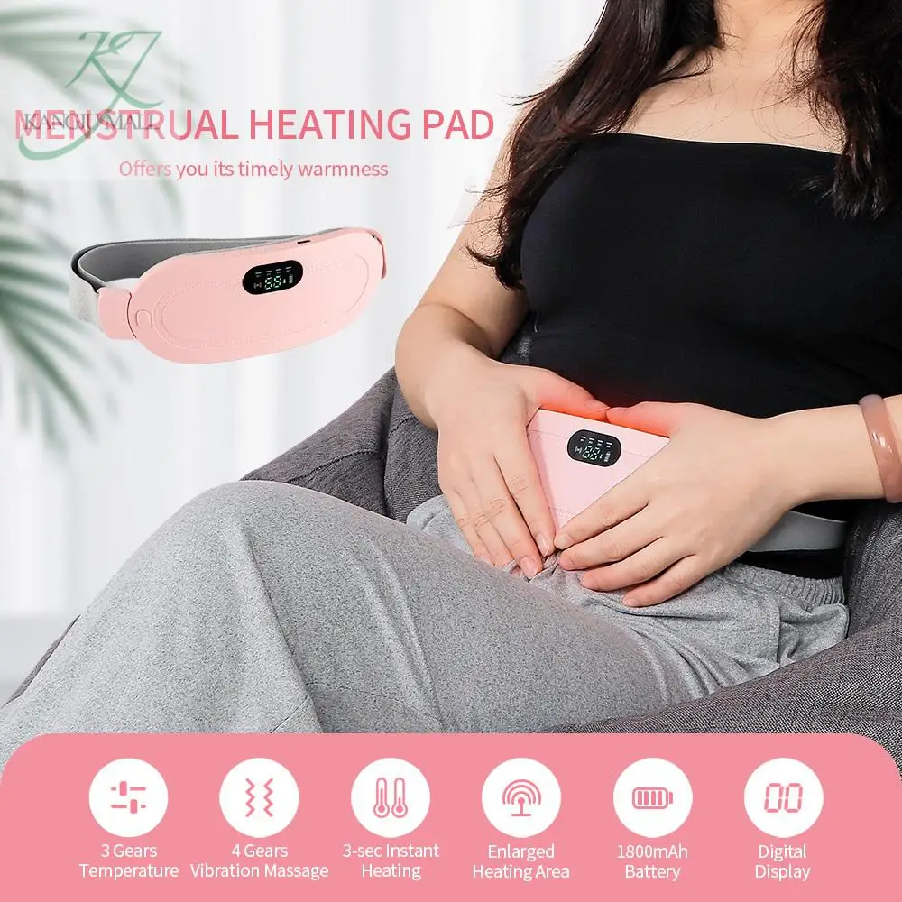 

Menstrual Heating Pad Quickly And Effectively Relieve Stomach Pain Low Back Pain Uterine Acupoint Vibration Massage Belt