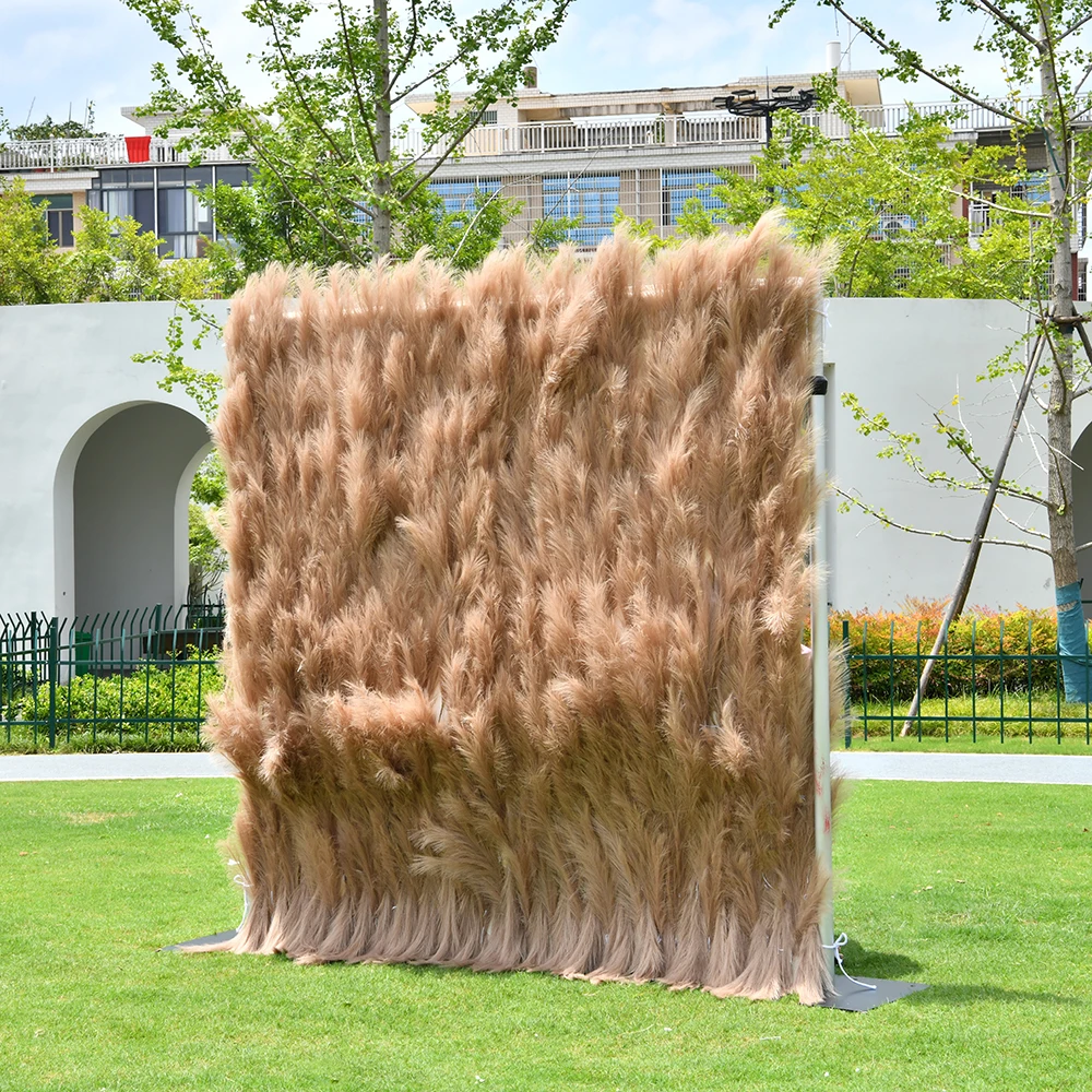 

Artificial Pampas Grass Flower Wall Decoration Faux Pampas Flower Wall for Wedding Party Events Photography Decor