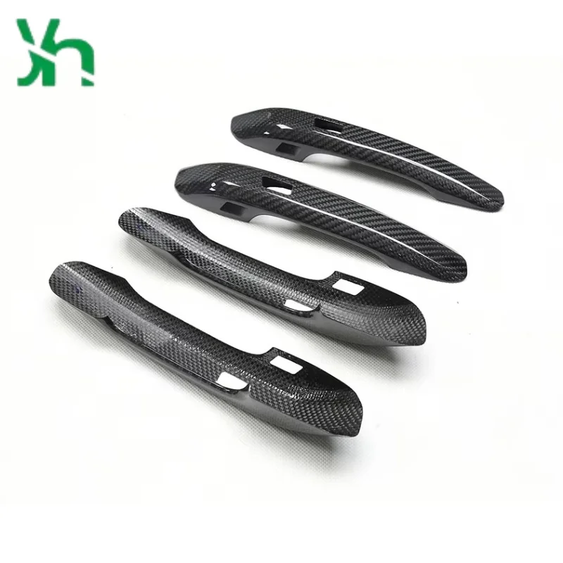 لأودي A4 A5 Q5 2017 غطاء مقبض السيارة الخارجي من ألياف الكربون الجافة #5