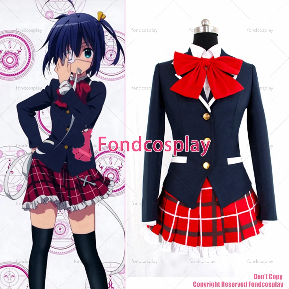 Chuunibyou Demo Koi Ga Shitai Rikka Takanashi Navy cotton jacket skirt School Uniform cosplay Costume Custom-made[G879]