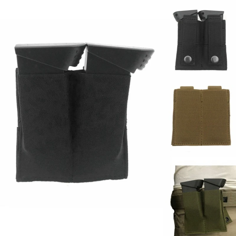 9MM Pistol Magazine Pouch Quick Release Double Tactical MOLLE Mag Pouch Open-Top Mag Pouch Fast Draw For 9mm.45 Pistol Mag