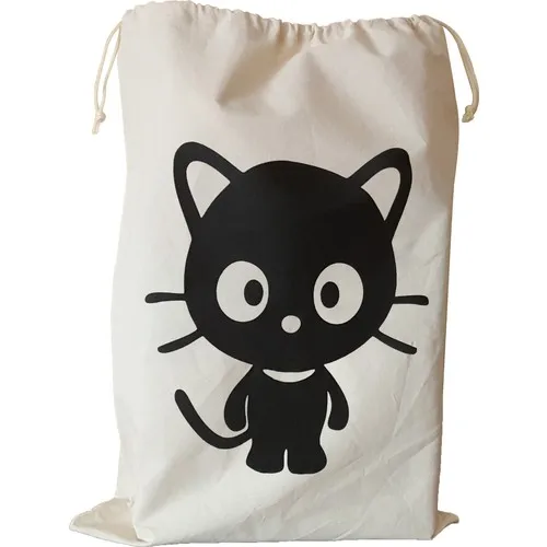 Bugy Bagy Cute Cat Linen Dirty and Toy Storage Bag