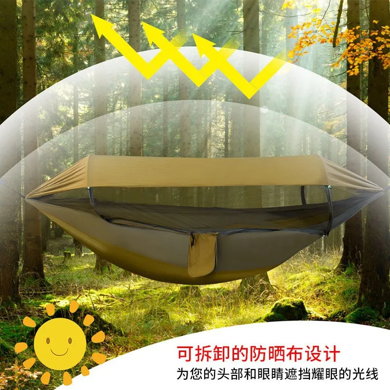 Quick Setup Hammock With Mosquito Net Single Double Size Outdoor Camping Anti Mosquito Swing Sun Canopy Shelter