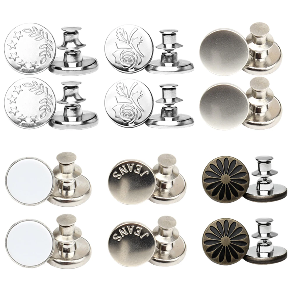 

12Pcs Instant Button Nail Free Removable Waist Buckle Professional Practical Design for Various Clothing Instant Button