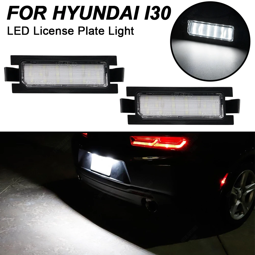 

LED Lights For Hyundai I30 GD CW License Plate Lamps Error Free White 2PCS Number Plate Light For KIA Ceed JD ED OEM#925011H500