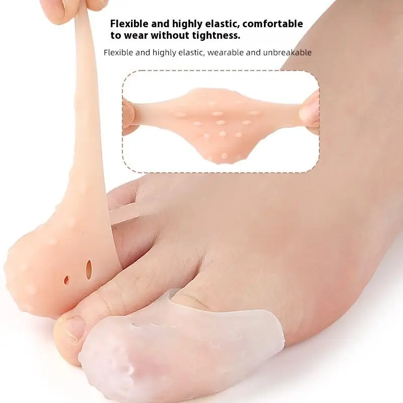 1 Paar Voetverzorging Vinger Teen Cap Met Gat Protector Cover Duim Mouw Maïs Blaren Pijnbestrijding Teen Buis Bunion Correctie