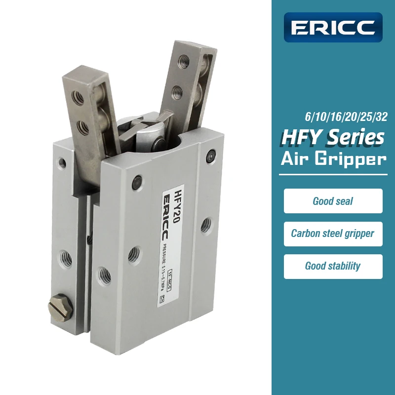 HFY Series Air Gripper Pneumatic Cylinder HFY6 HFY10 HFY16 HFY20 HFY25 HFY32 Y Type 180 Degree Angular Style Gripper HFTY16