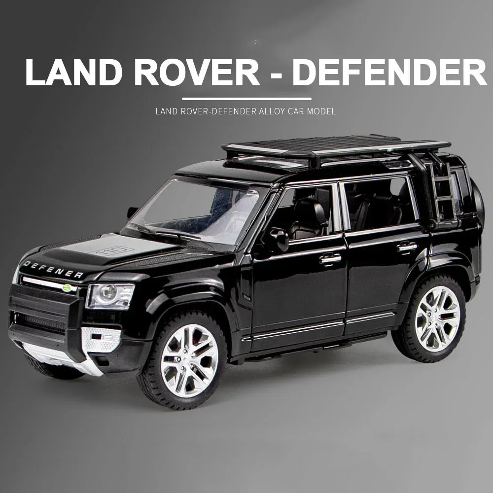 Land Rover Defender-vehículo todoterreno de aleación de Metal, modelo de coche fundido a presión con función de luz de sonido de 7 puertas, regalo para niños, 1/24