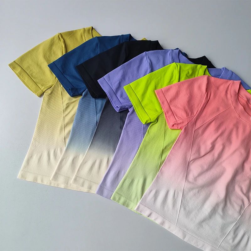 Yoga-Top, leicht anliegend, elastisch, schnelltrocknend, Sport-T-Shirt für Damen, personalisiertes Fitness-Oberteil, kurzärmelig, dünner Sommerstil – Detail 15