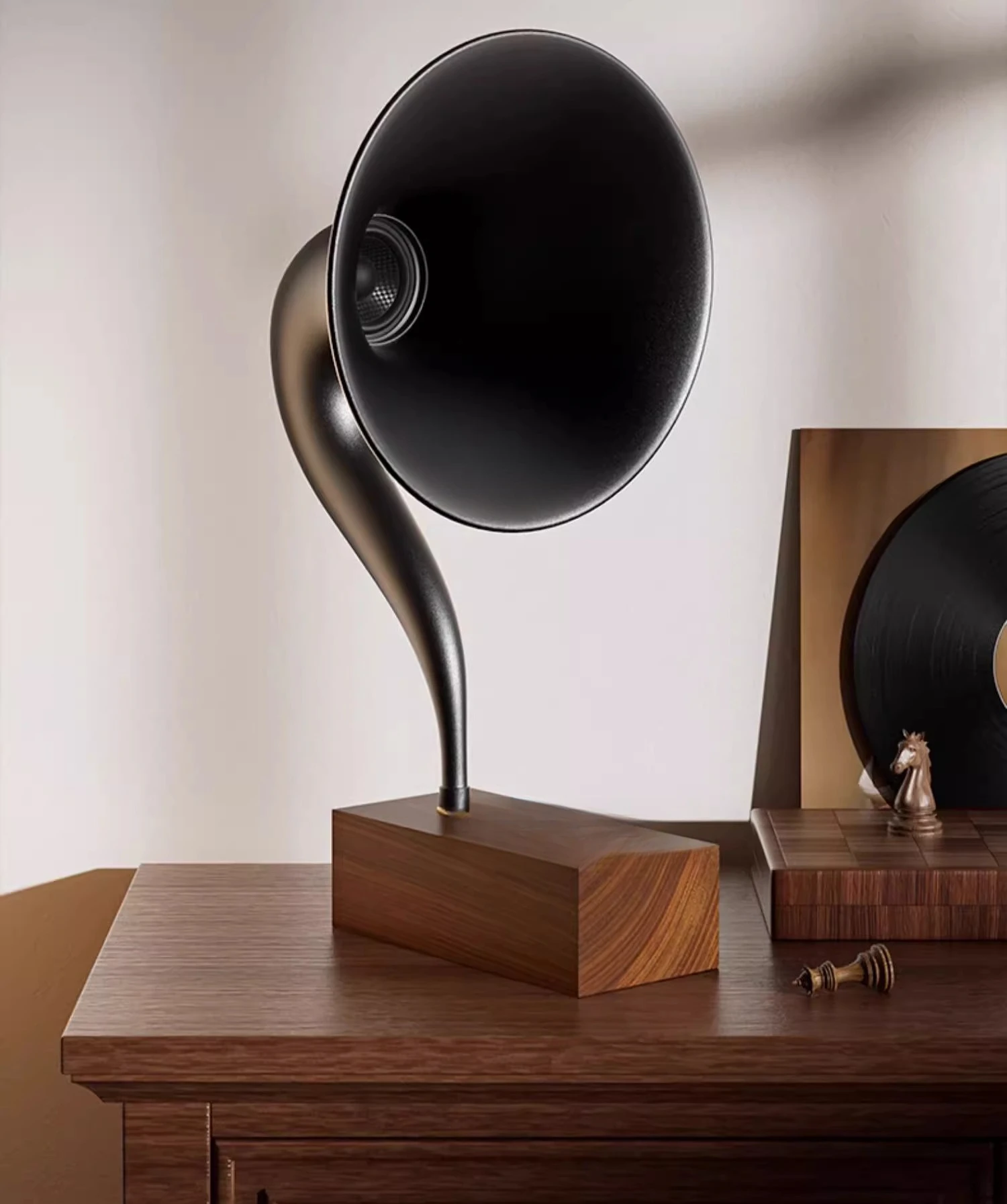 Big speaker bluetooth speaker, retro walnut creative birthday gift high-end ornament