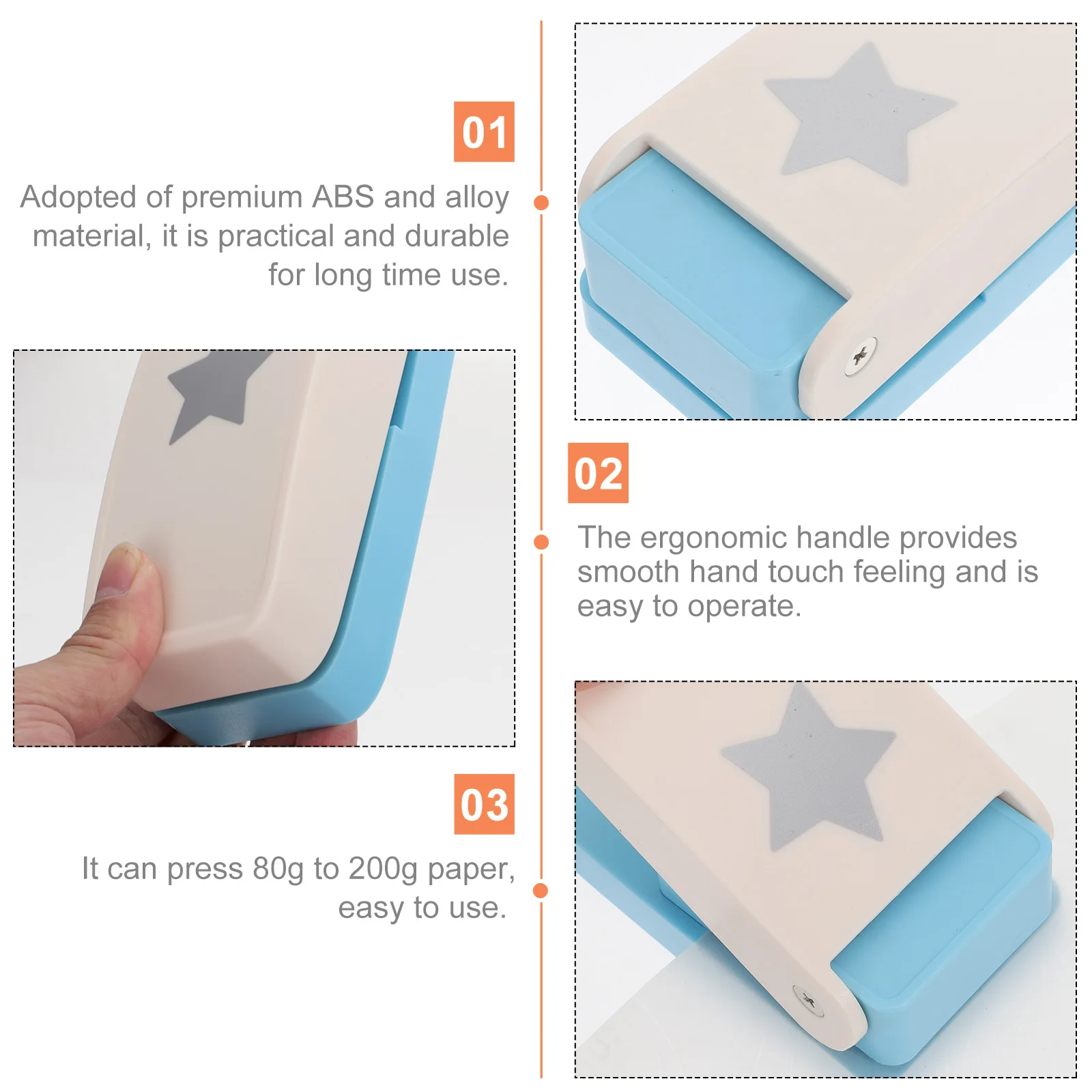 

Embossing Device Hole Puncher for Crafts Slot Punches Paper Star Shape Portable Tool Plastic Shapes Scrapbooking Child