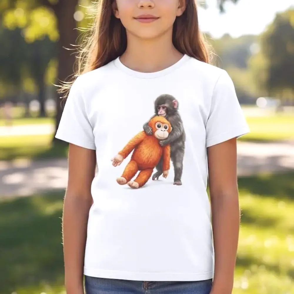 Punch Monkey Shirt for Kids Monkey T Shirt Baby Monkey Team Punch Harajuku Short-Sleeve Funny Top Tees Summer Spring Kid Clothes