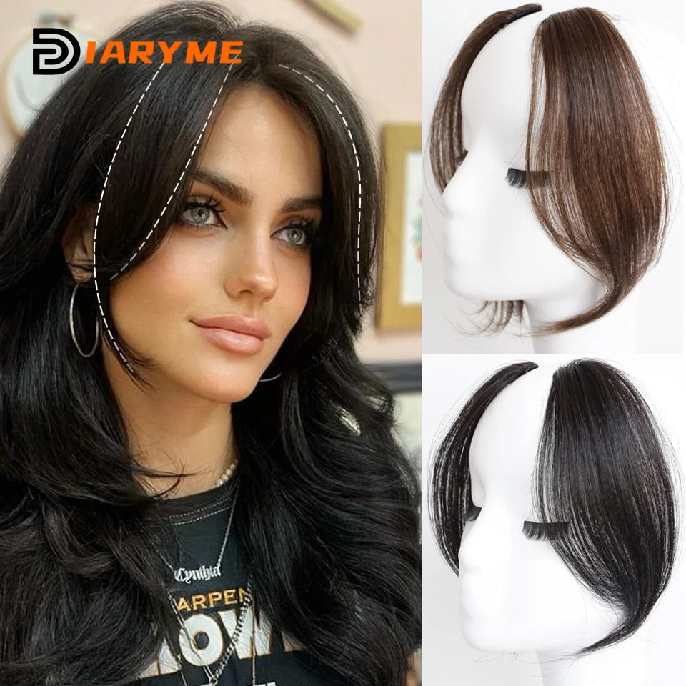 

Bangs wig Synthetic Fring Bangs hair extensions for women Middle Part Two Sides Bang Hairpiece Clip In Extensions invisible hair