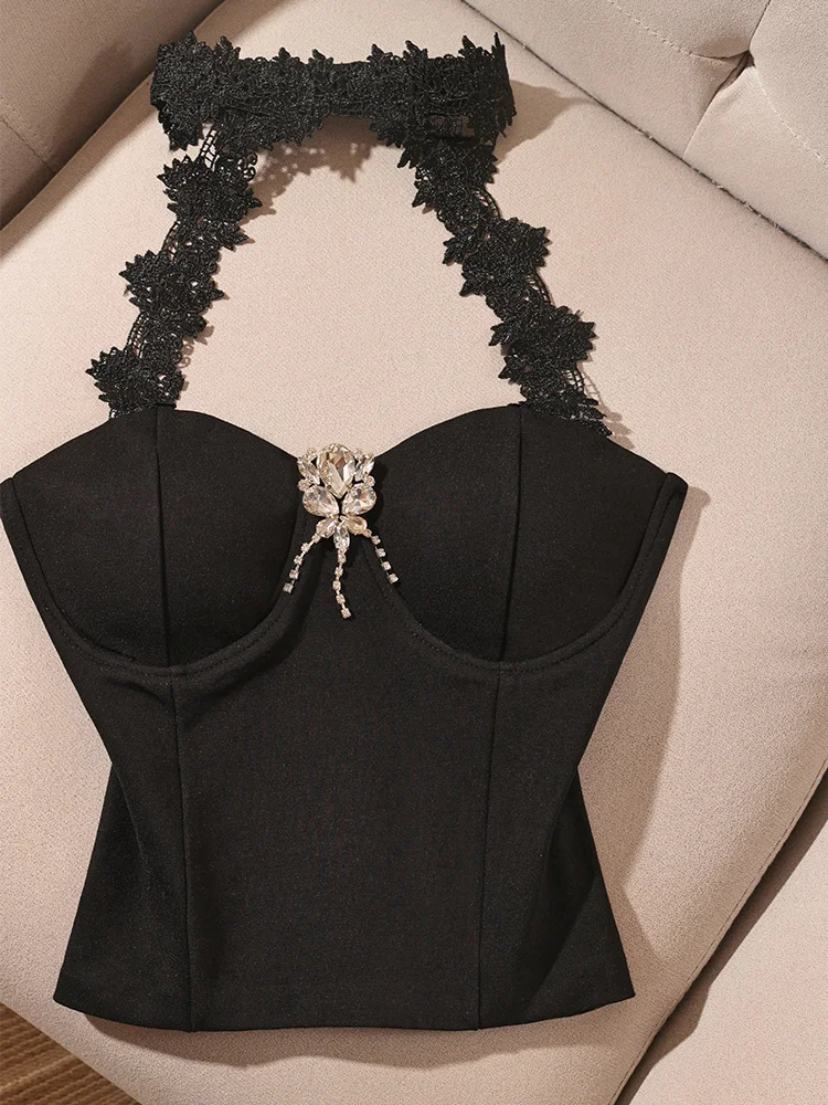 스위트 슬레 레이스 네 행잉 탑 여성 이너웨어 아우터웨어 오트 디자인 퓨어 디자이어 스파이시 걸 슬림 핏 슬림 베스트