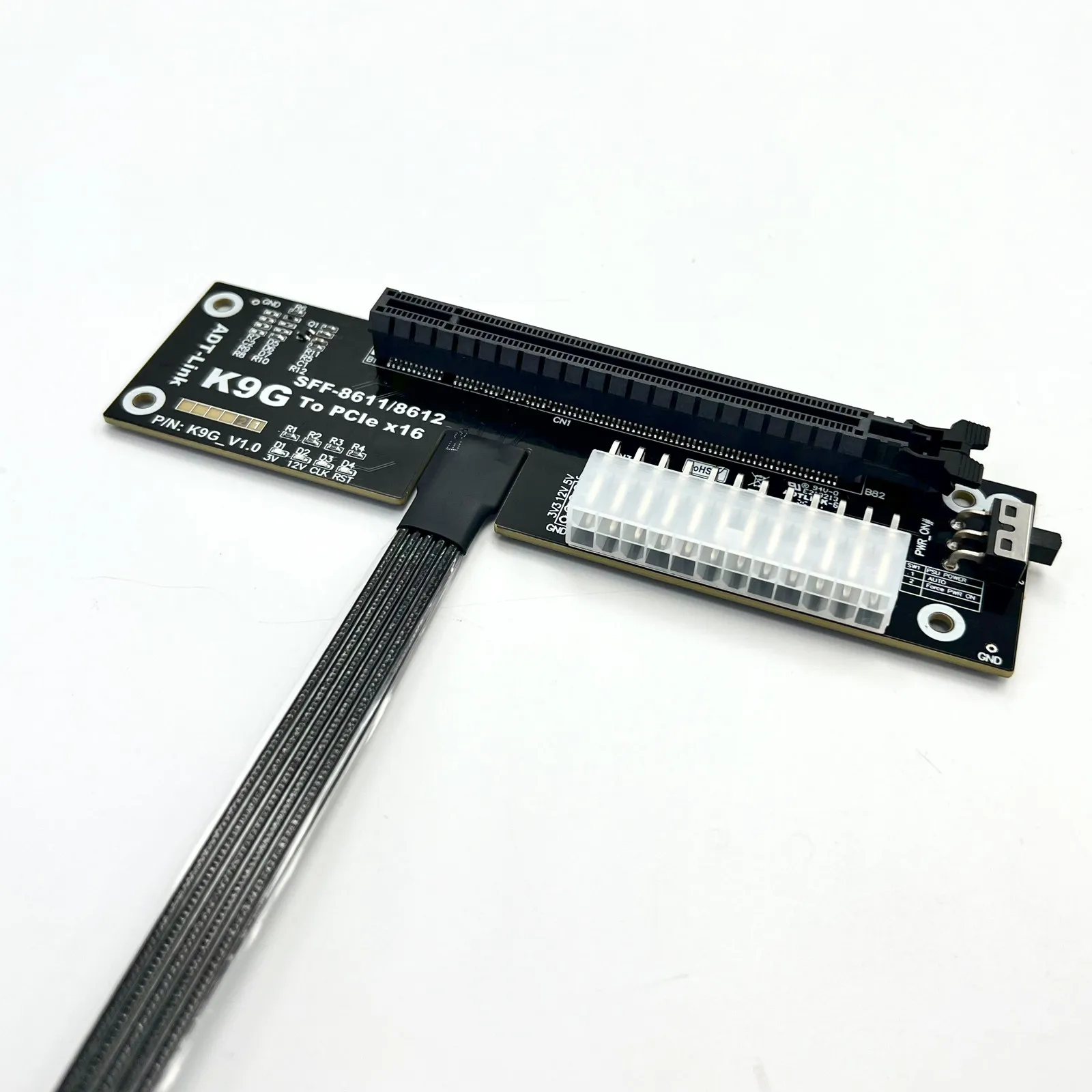 OCuLink GPU Dock PCIe 5.0 x4 M.2 SFF 8611 do PCIE X16 eGPU 128G PC Notebook Laptopy do Zewnętrznej Karty Graficznej 8612 K9G ATX