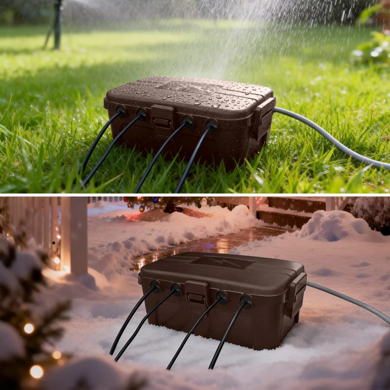 大型屋外延長コード安全カバー-ip54防水接続プロテクター-耐候性電気ボックス-電源プラグ用