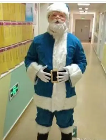 ใหม่ผู้ใหญ่ที่ดีที่สุดขายกํามะหยี่หรูหรา Santa Claus Mascot เครื่องแต่งกายคริสต์มาสชุดแฟนซีฮาโลวีนเครื่องแต่งกาย Mascot