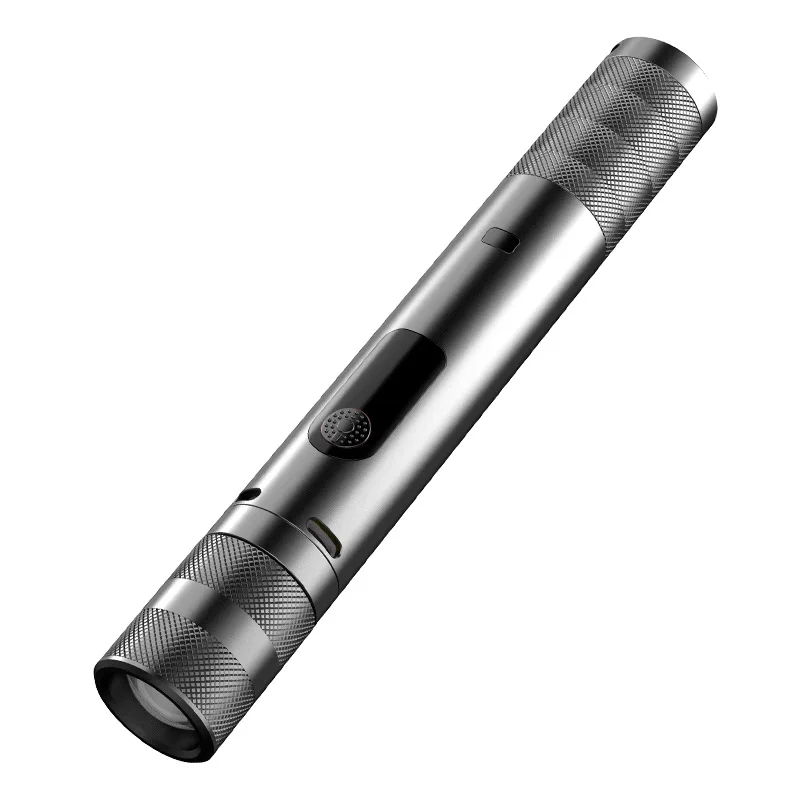 LED Strong Light Flashlight Anti Peeping Self Defense Explosion Flash SOS Signal Telescopic Zoom Rechargeable Battery Flashlight