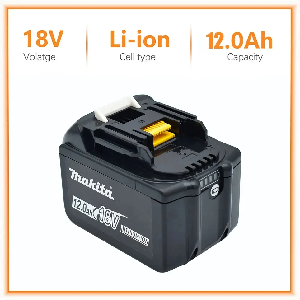 Makita-batería recargable de repuesto, indicador LED, 18V, 12.0Ah, para BL1830, BL1830B, BL1840, BL1840B, BL1850, BL1850B