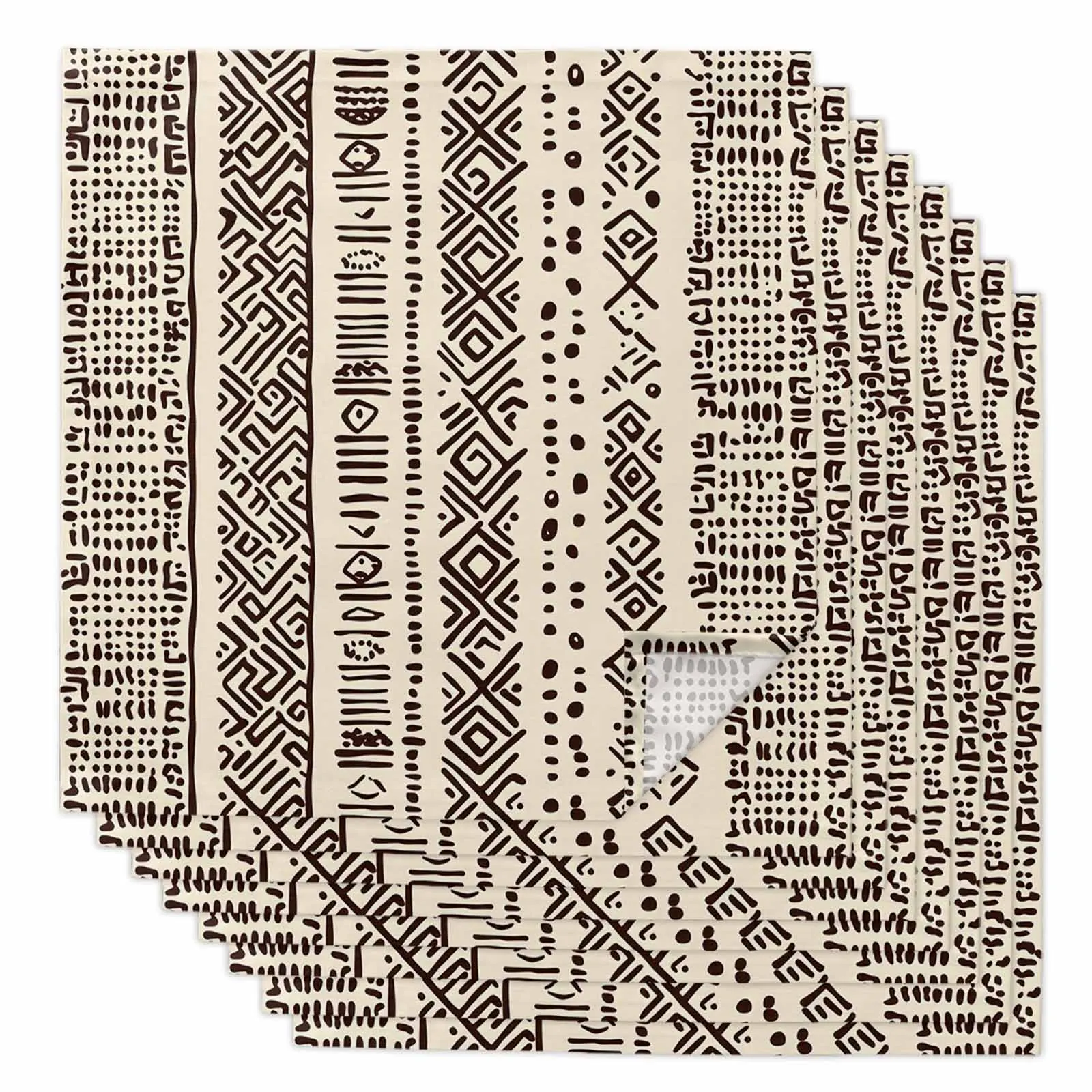 

Vintage Bohemian Lines Table Napkins Cloth Set Kitchen Dinner Tea Towels Table Mat Wedding Decor Napkin