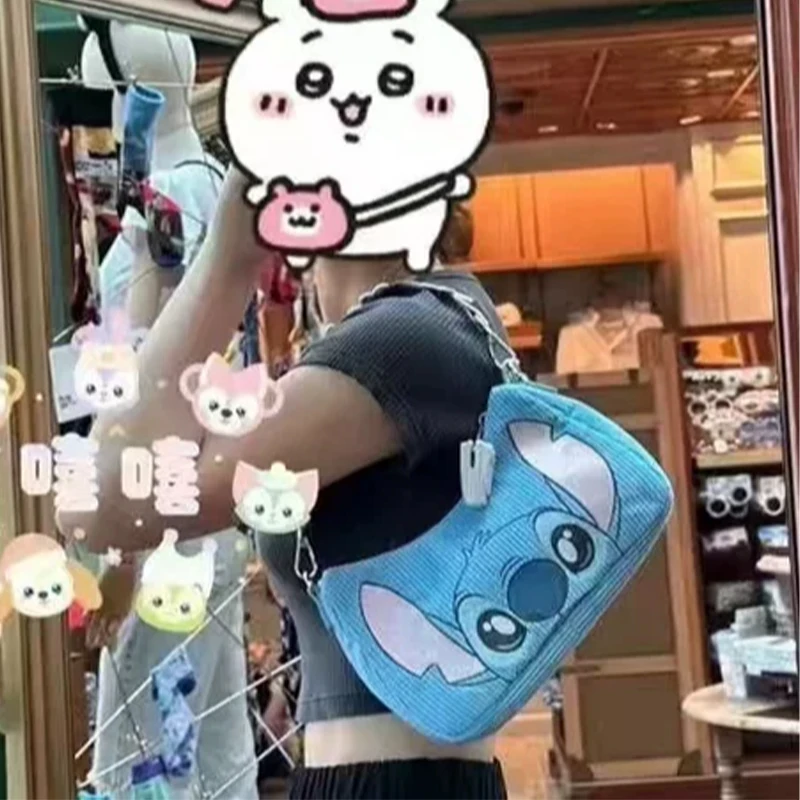 Disney Stitch Loungefly Flower Duckl Embroidery Personalized Versatile Cowboy Underarm Bag Single Shoulder Crossbody Bag gift