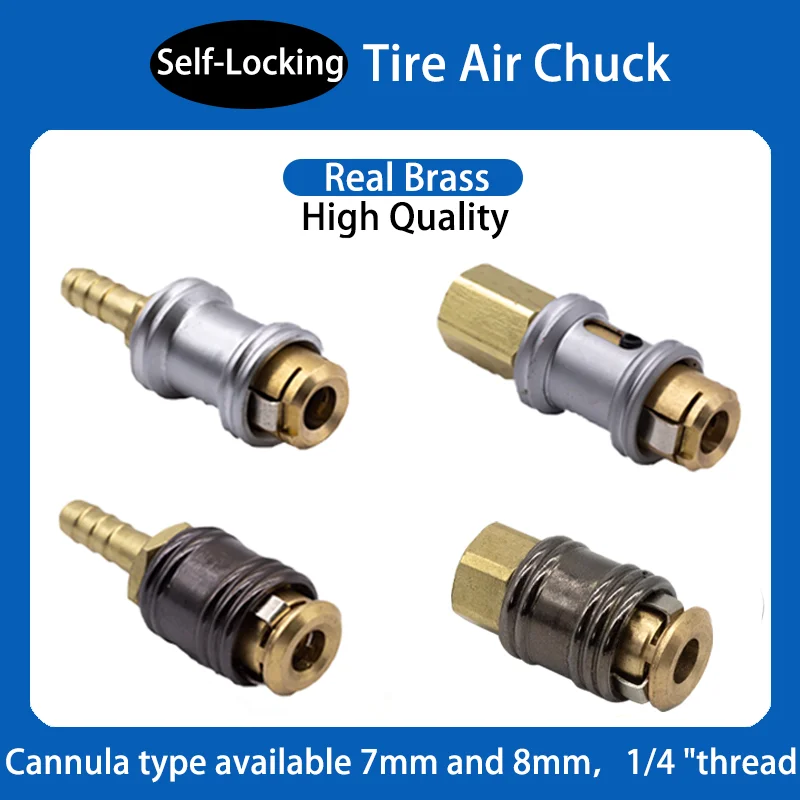 자동 잠금 타이어 팽창기 척, 타이어 공기 팽창기, 타이어 척, 구리 황동 타이어 공기 척 압축기 액세서리