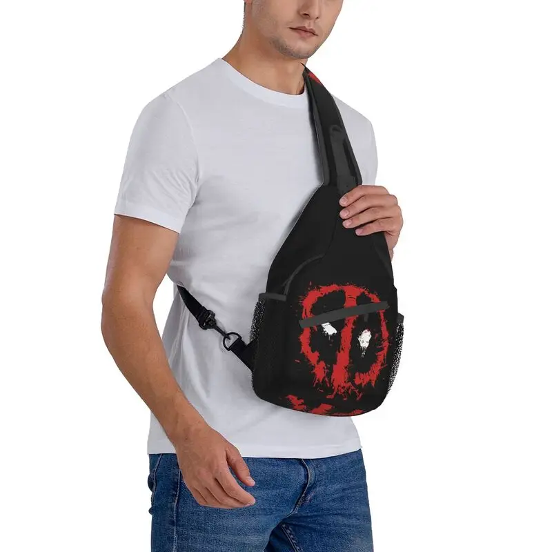 Customized Deadpool Sling Bags Men Fashion Shoulder Chest Crossbody Backpack Travel Hiking Daypack