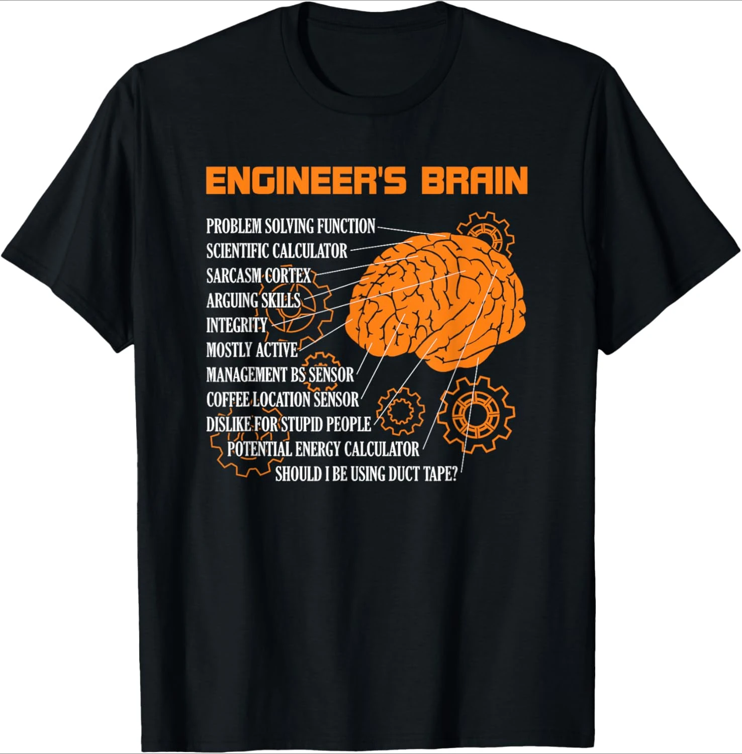 Engineer's Brain Funny Engineering Games Process Engineer design-100% cotton O-neck short sleeve printed men's T-shirt.