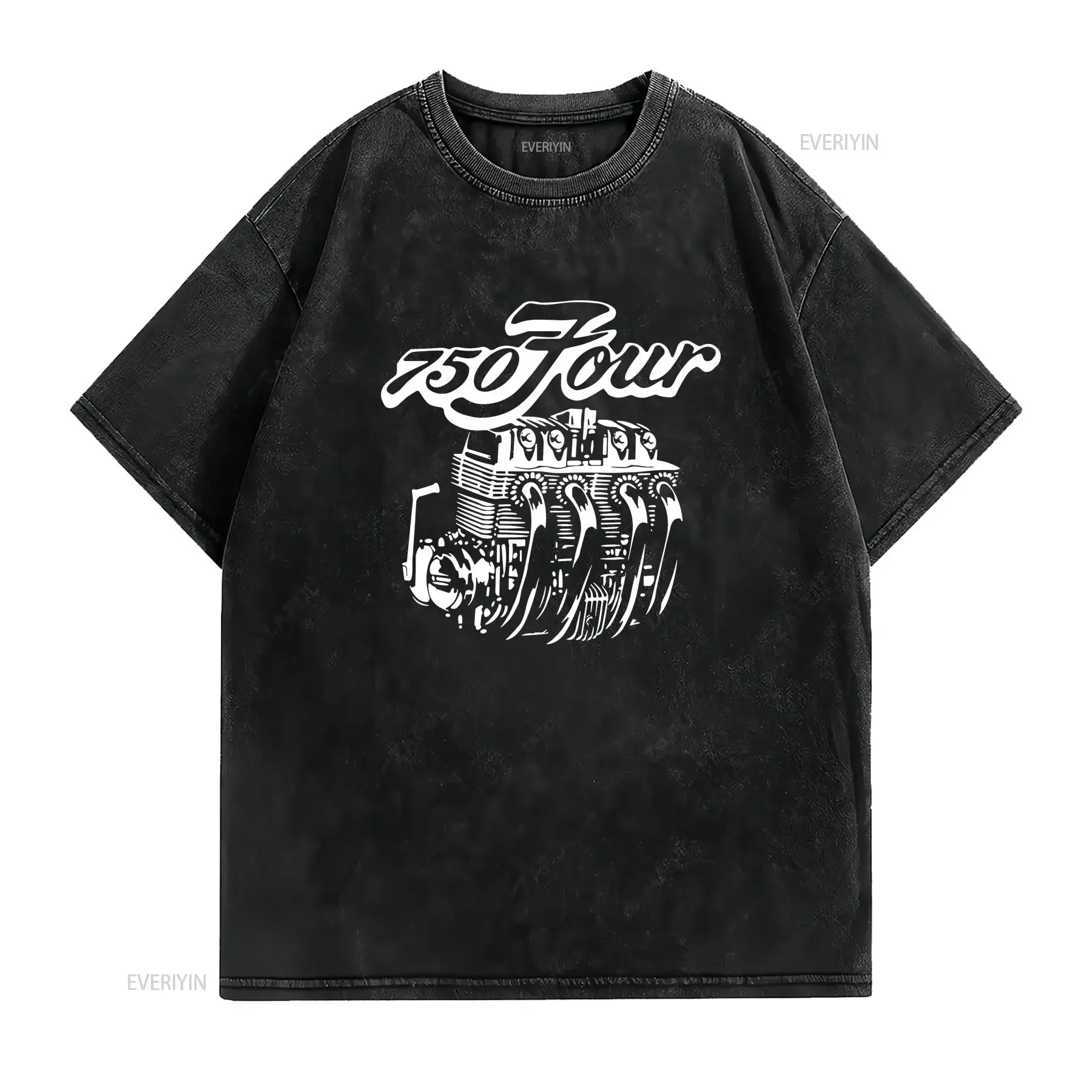 For CB750 Four fans T shirt cafe racer vintage CB 750 Motorcycle vintage Washed Top For Everyday Wear Stylish Unisex
