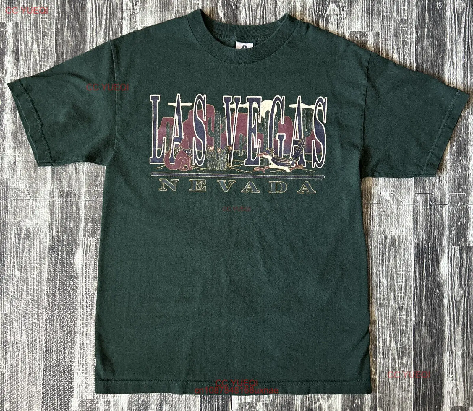 VTG Лас Вегас Невада Западная пустыня рельефная графическая футболка для взрослых sz Средний