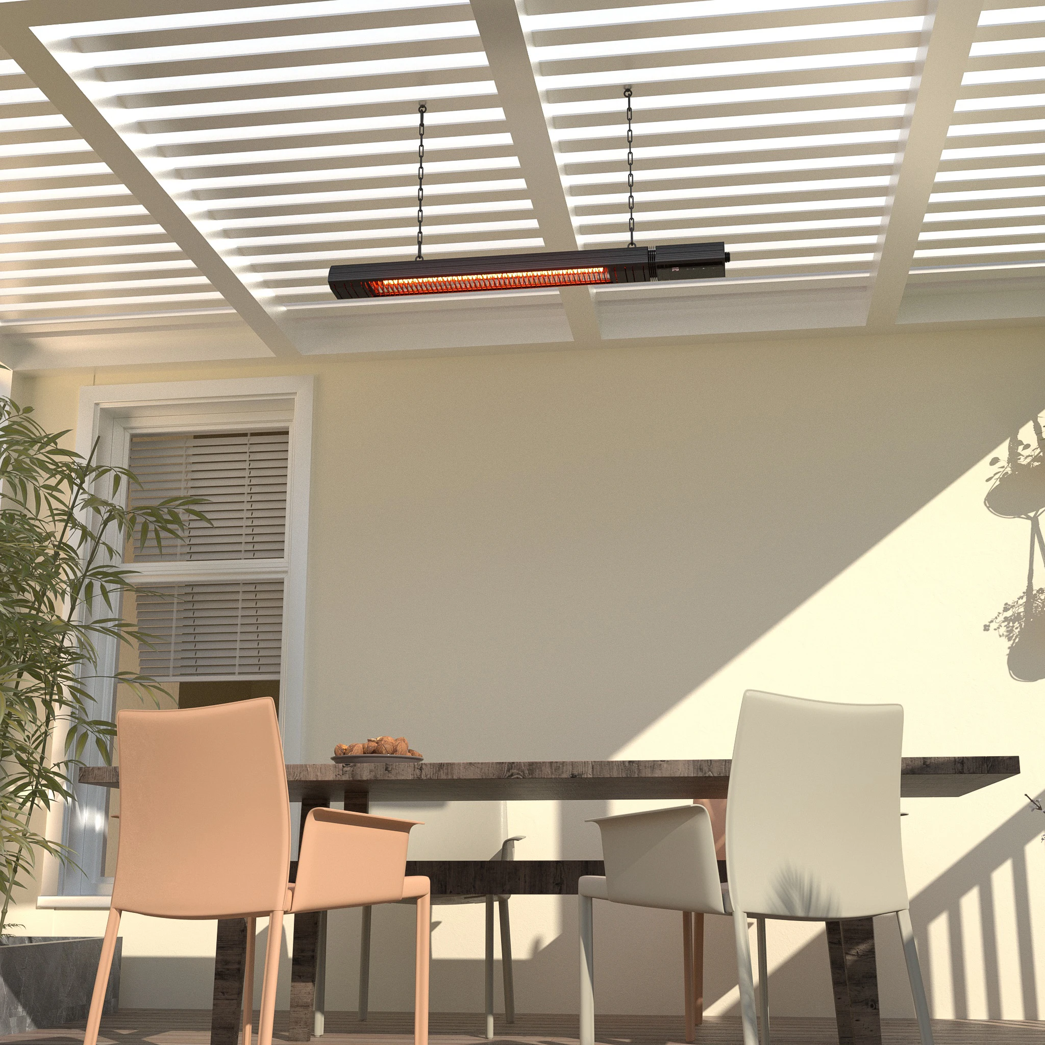 2000W Electric Infrared Patio Heater For Outdoor Household Use Wall Mounted Or Ceiling Type Winter Spring Garden