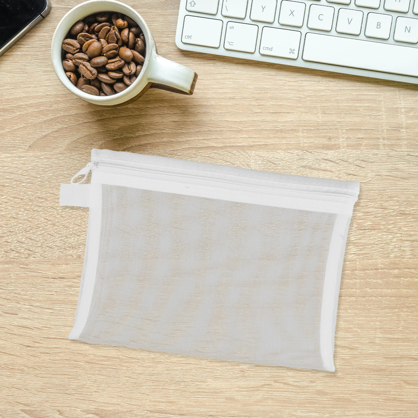 

6Pcs Mesh Document Pouch Sturdy Transparent Zipper Closure Bag for Paper Pencil Puzzle Game Art Supplies Portable Foldable