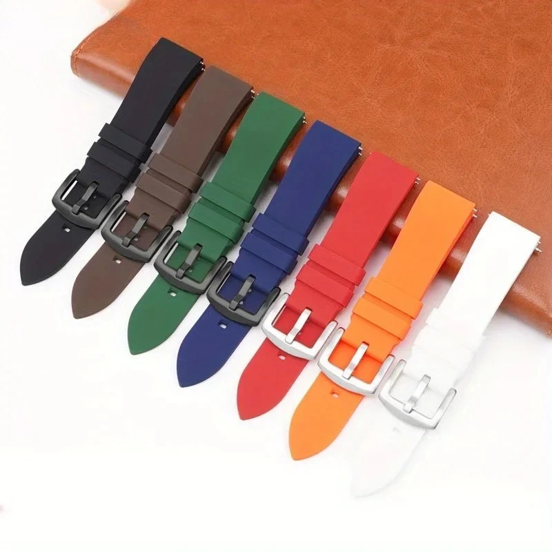 Image of Silikon-Uhrenarmband 18mm 19mm 20mm 21mm 22mm 24mm Herren Sport Wasserdichtes Armband für Rolex für Seiko Uhren Ersatz-Uhrenarmband
