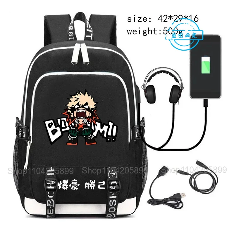 My Hero Academia Backpack Anime Bakugo Mochila Teenager Student Schoolbag Boys Gift Large Capacity Laptop Daily Travel Rucksack