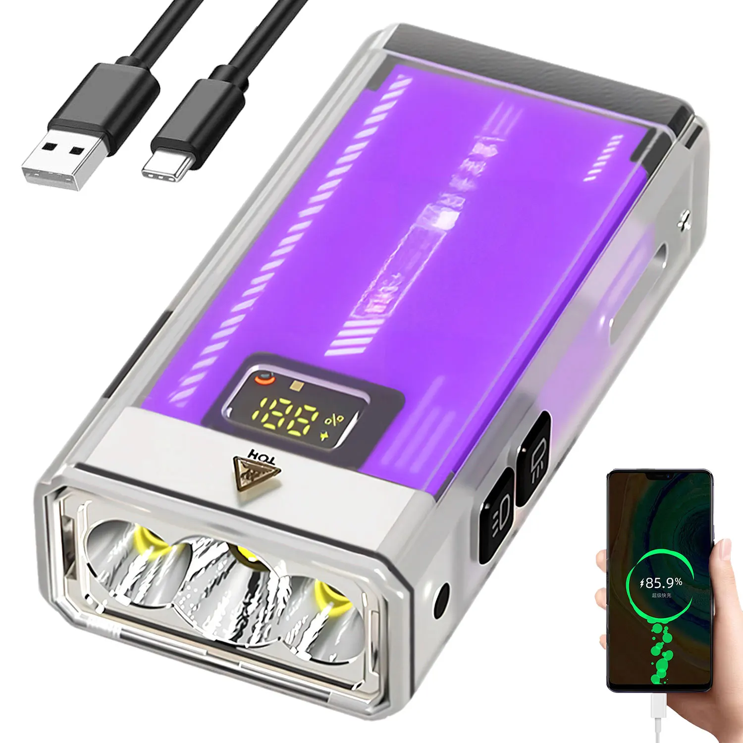 مصباح يدوي فائق سايبر برايت P50LED 4 في 1 مصباح عمل مع بنك طاقة مغناطيسي SOS ضوء طوارئ مقاوم للماء للسلامة الخارجية #3