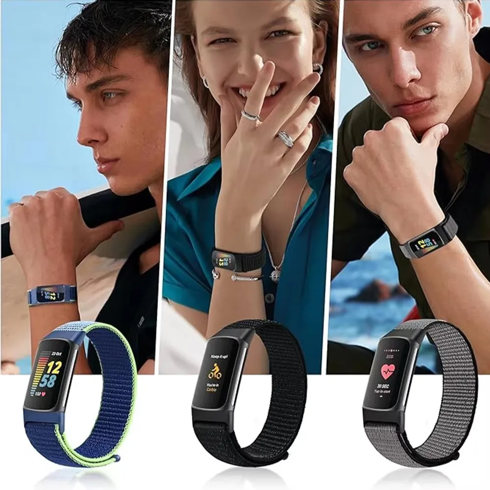 Nylon Strap for Fitbit Charge 6 5 Smart Watch Sports Nylon Weave Loop Bracelet Wristband Correa Pulsera for fitbit Charge 5 Band - view 6