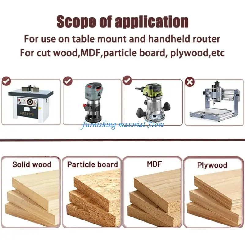 Y5GD High Accuracy Helical Routers Bit With Ball Bearing For Clean Woodworking Edges