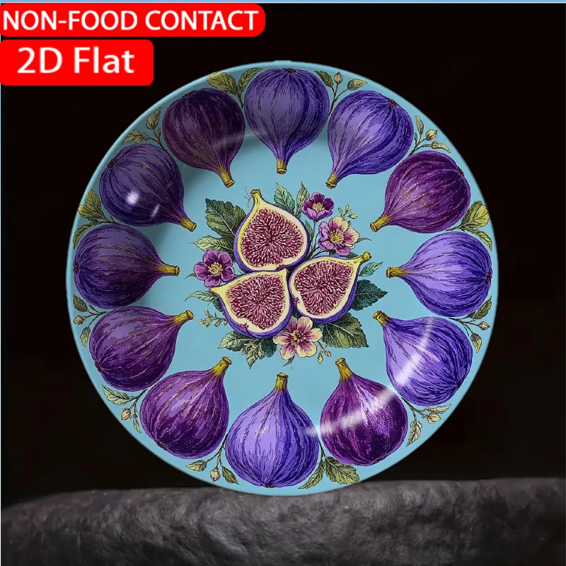 1pc Retro Symmetrical Fig Ceramic Plate - Elegant Purple Suitable for Home Desk Decor, Non-Food Contact Table Centerpiece,
