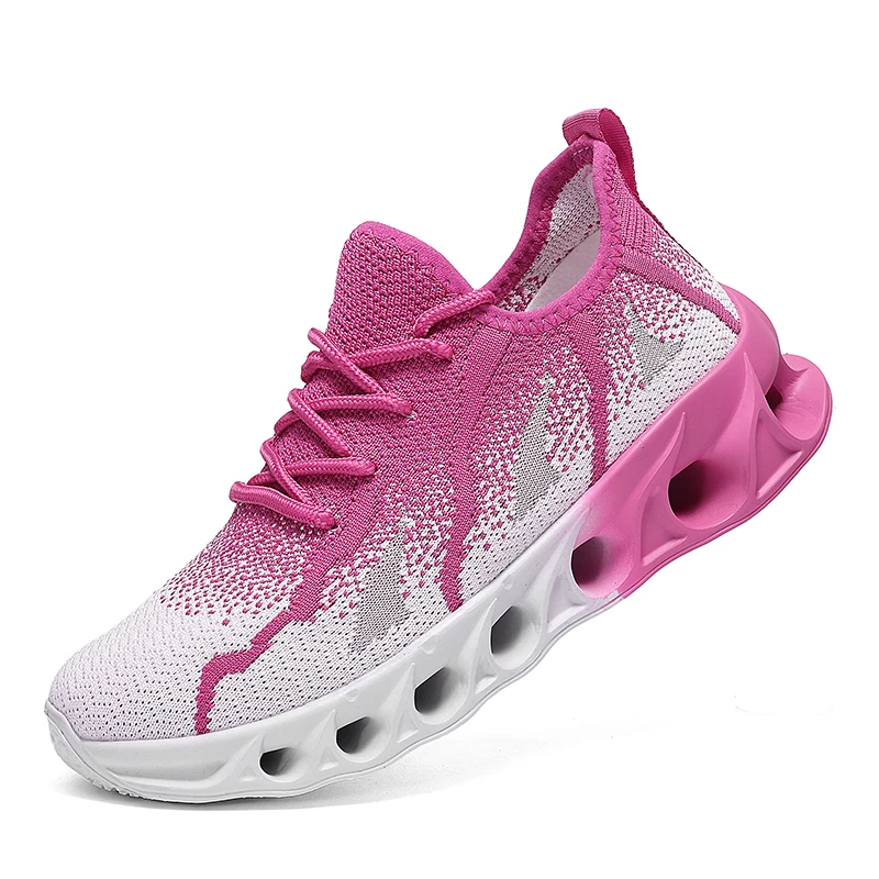 

Hot Sale Pink Women's Running Shoes Fashion Sneakers Woman Blade Trainers Breathable Running Sneakers Men Summer Sports Shoes