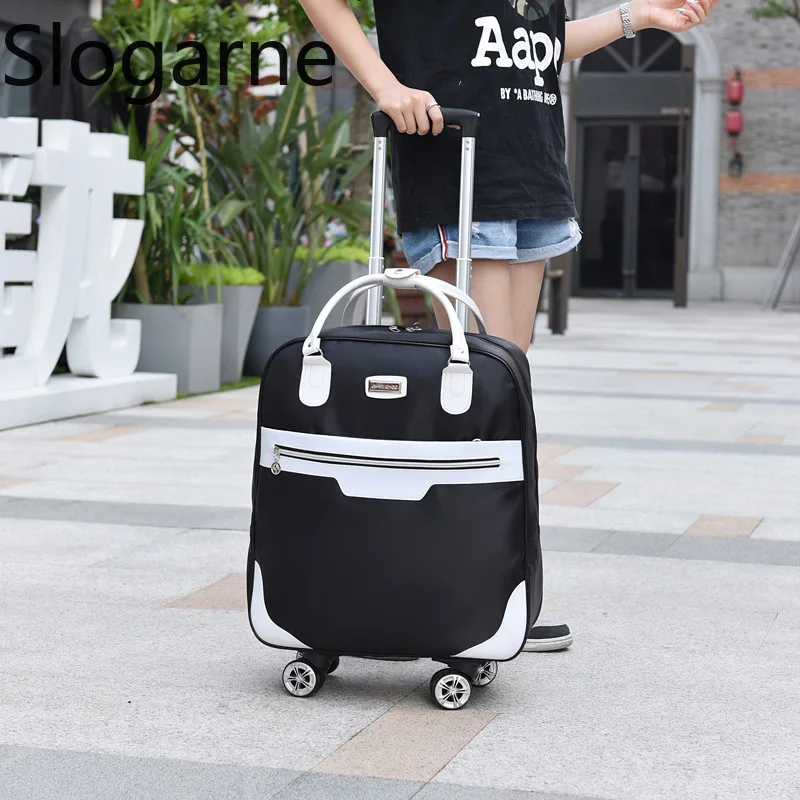 Fashion Rolling Luggage Women 4 Wheels Spinner Travel Duffels Men Business Trip Bags Oxford Suitcase Waterproof Trolley Luggages