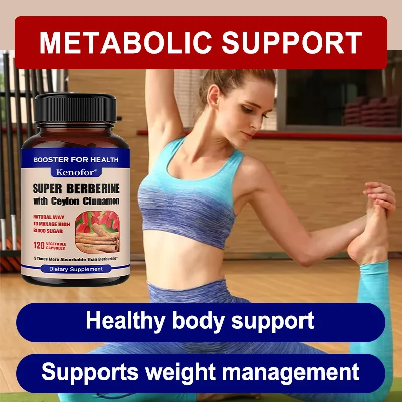 Berberine + Ceylon Cinnamon Capsules - Extra Strength - Energy Heart & Metabolism Support for Men & Women - Made in USA