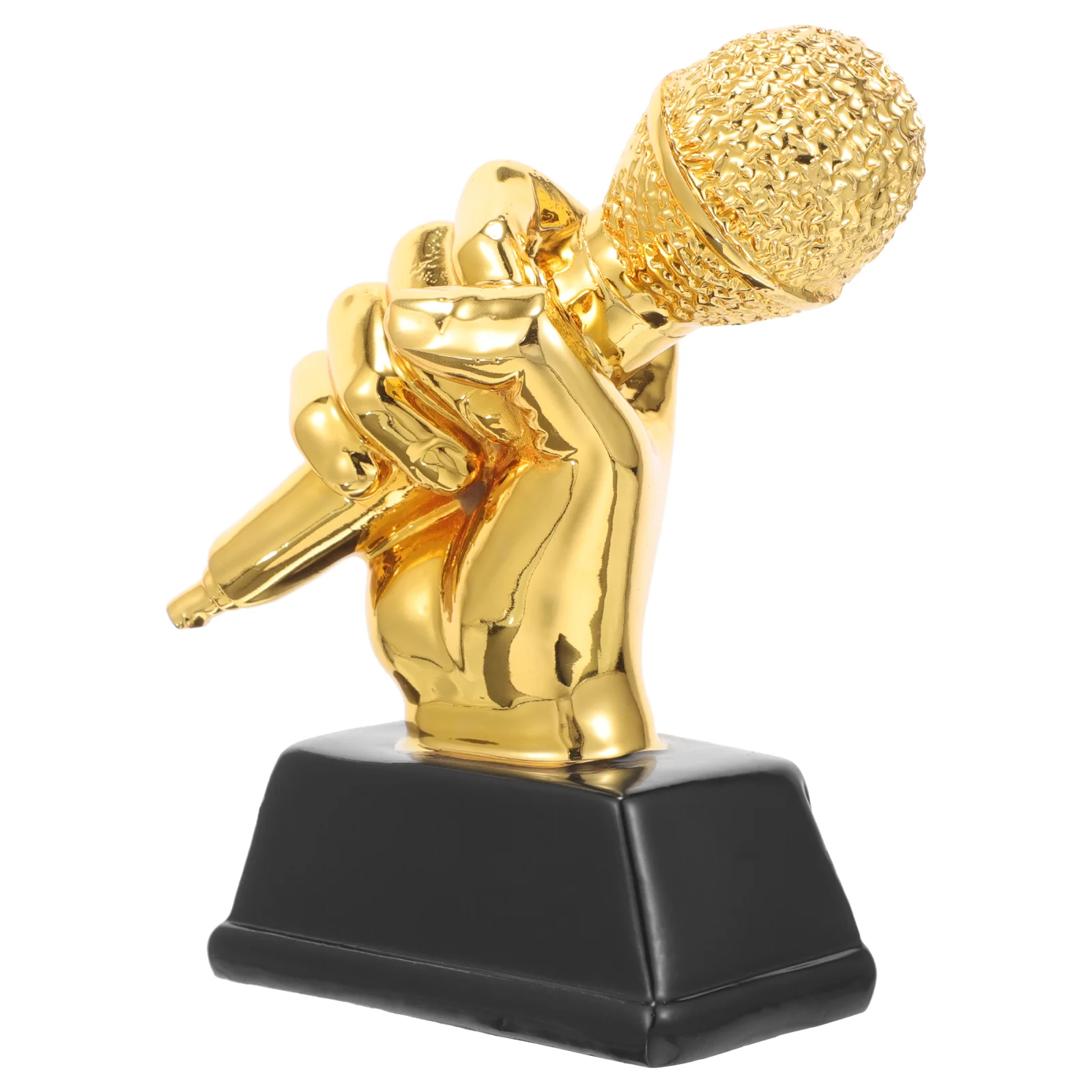 Microphone Trophy Music Adult Award 12x6x13cm Resin Craft Exquisite Detail Classroom Elementary School Competition Party