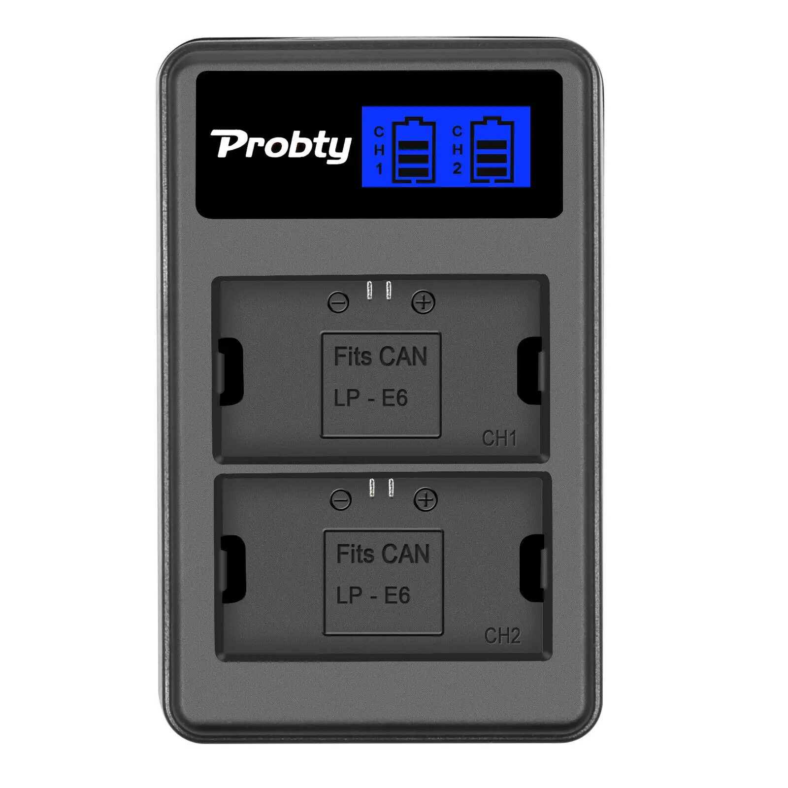 PROBTY New LP-E6 LP E6 LPE6 LCD Camera Charger for Canon 70D 5DII 5D2 5D3 7D 6D 60D