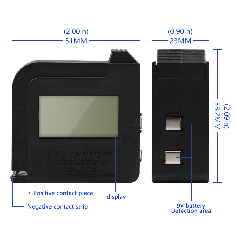 Herramienta de diagnóstico de capacidad de batería de litio Digital, comprobador de voltaje Universal, pantalla LCD, 1,5 V, 9 V, AAA